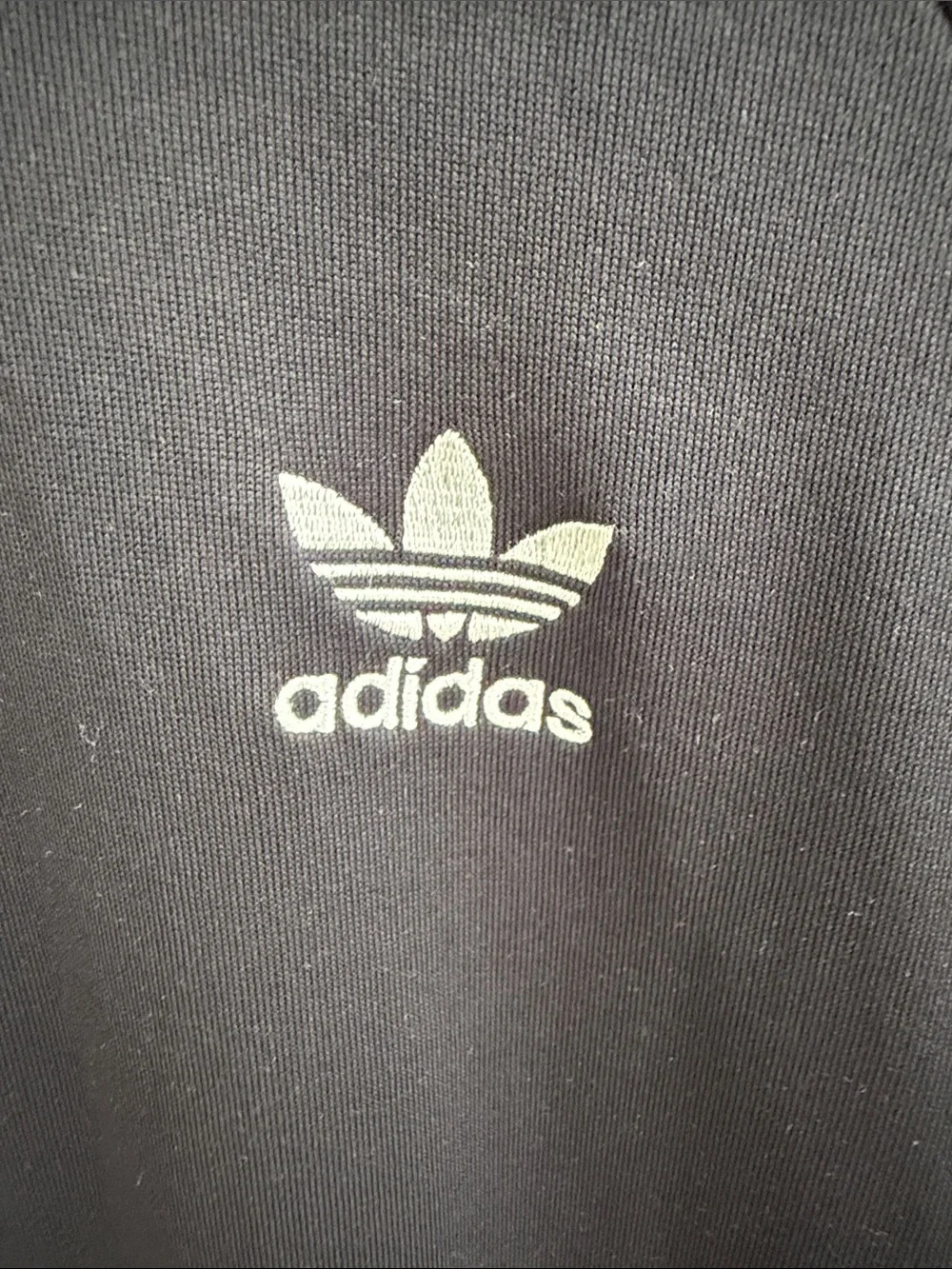 adidas Black Track Jacket with White Three Stripes Vintage
